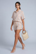 Makenna Striped Drawstring Shorts