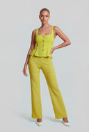 Lilliana Textured Knit Straight-Leg Pants
