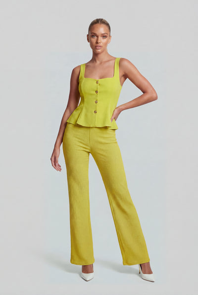 Lilliana Textured Knit Straight-Leg Pants
