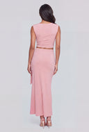 Kinley Metallic Sash Front Maxi Skirt