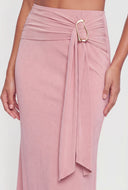 Kinley Metallic Sash Front Maxi Skirt