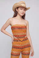 Meadow Patterned Hanky Hem Crop Top