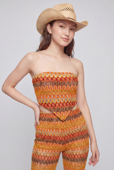 Meadow Patterned Hanky Hem Crop Top
