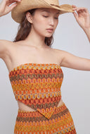 Meadow Patterned Hanky Hem Crop Top