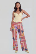 Zelina Floral Wide Leg Casual Pants