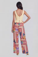 Zelina Floral Wide Leg Casual Pants