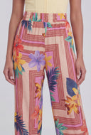 Zelina Floral Wide Leg Casual Pants