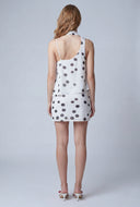 Polka Dot Asymmetrical Scarf Blouse