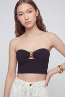 Julianna Metallic Keyhole Bustier Top