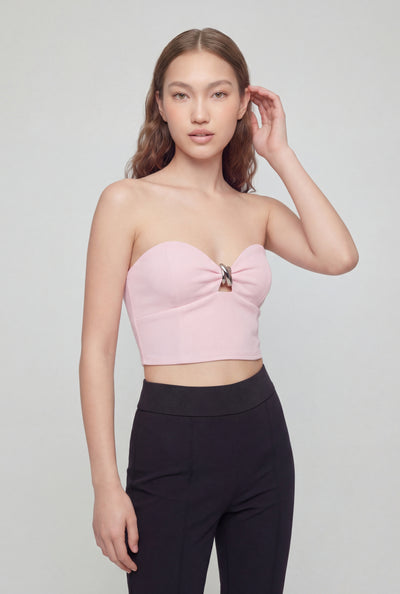 Julianna Metallic Keyhole Bustier Top