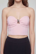 Julianna Metallic Keyhole Bustier Top