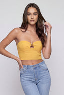 Julianna Metallic Keyhole Bustier Top