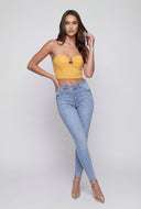 Julianna Metallic Keyhole Bustier Top