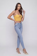 Julianna Metallic Keyhole Bustier Top