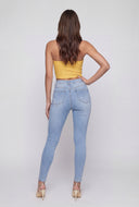 Julianna Metallic Keyhole Bustier Top