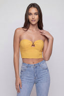 Julianna Metallic Keyhole Bustier Top