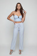 Julianna Metallic Keyhole Bustier Top