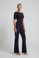Julianna Asymmetrical Crepe Dress Pants