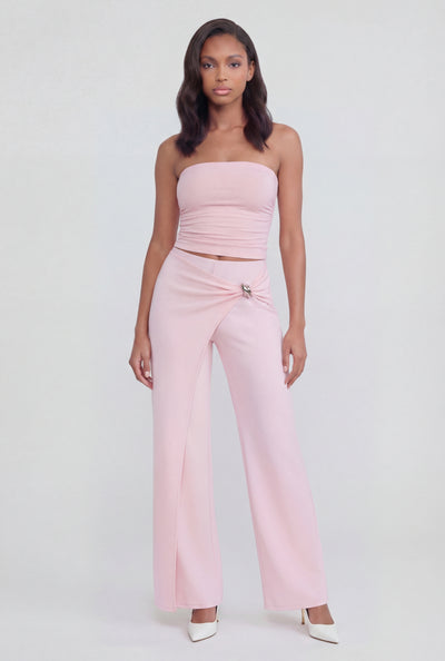 Julianna Asymmetrical Crepe Dress Pants