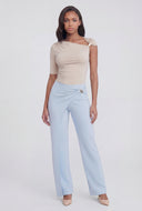 Julianna Asymmetrical Crepe Dress Pants