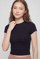 Ribbed High Neck T-Shirt
