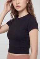 Ribbed High Neck T-Shirt