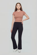 Ribbed High Neck T-Shirt