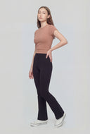 Ribbed High Neck T-Shirt