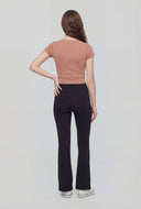 Ribbed High Neck T-Shirt