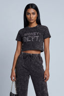 Acid Wash Graphic Crop Top