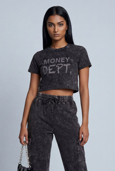 Acid Wash Graphic Crop Top