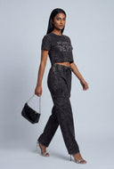 Acid Wash Graphic Crop Top