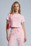 Acid Wash Graphic Crop Top