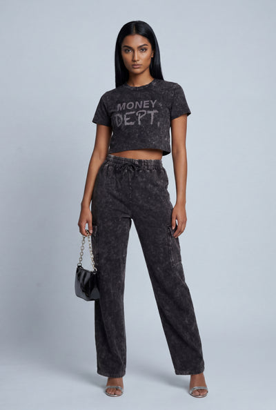 Acid Wash Cargo Pants