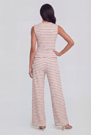 Hattie Striped Textured Tie-Front Top