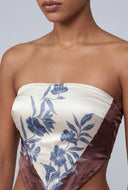 Alexandra Floral Satin Crop Top