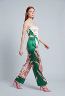 Alexandra Floral Satin Wide-Leg Pants