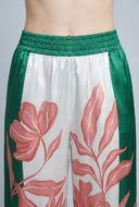 Alexandra Floral Satin Wide-Leg Pants
