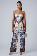 Alexandra Floral Satin Wide-Leg Pants