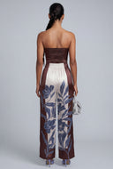 Alexandra Floral Satin Wide-Leg Pants