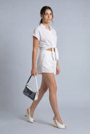 Aadhya Crepe Knit Tie Front Shirt