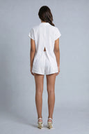 Aadhya Crepe Knit Tie Front Shirt