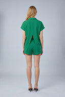 Aadhya Crepe Knit Tie Front Shirt