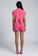 Aadhya Crepe Knit Tie Front Shirt