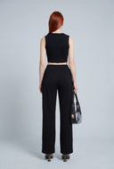 August Contrast Piping Crop Top