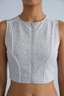 August Contrast Piping Crop Top