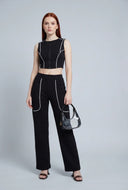 August Contrast Piping Cargo Pants