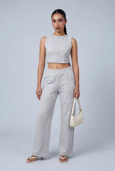 August Contrast Piping Cargo Pants