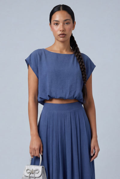 Bubble Hem Crop Top