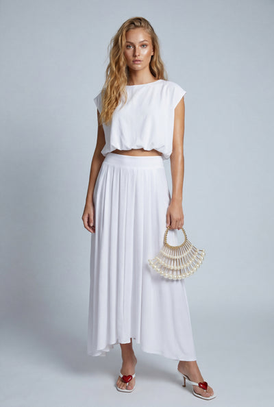Pleated Maxi Skirt